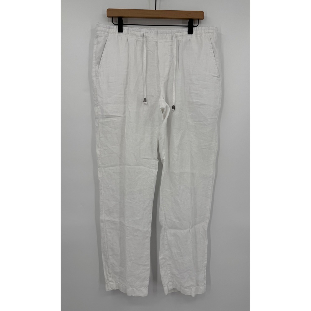 Murano Pants Mens 36x30 White Baird McNutt Linen Drawstring Casual Beach